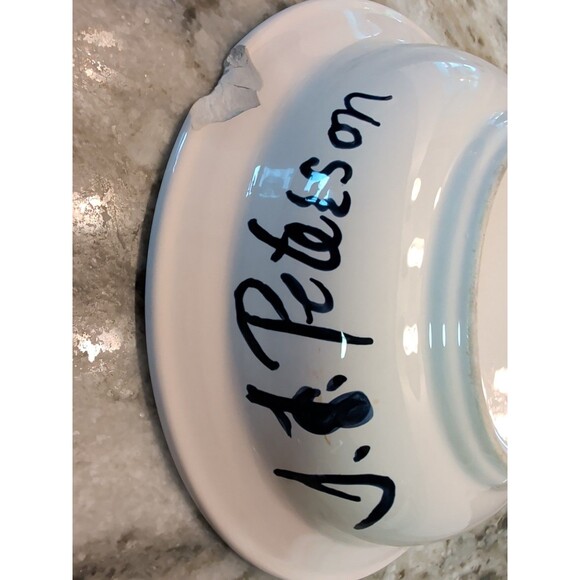 VINTAGE SARAH PETERSON RAINBOW TROUT SERVING BOWL 9” SIGNED CARLISLE HARTSTONE - Picture 3 of 6